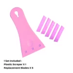 Plastic Scraper Glue Remover – Window Tinting Film Plastic Blade Scraper Knife Tool / Cleaning Scraper / Adhesive Remover + FREE 5pcs Blade - Image 3