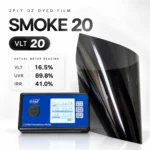 2PLY DZ Smoke 20 dyed car window tint film with VLT 20% and actual meter reading