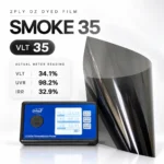 2PLY DZ Smoke 35 dyed automotive window film with VLT 35% and actual tint meter reading
