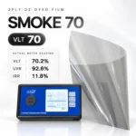 2PLY DZ Smoke 70 light shade automotive dyed window tint film with VLT 70% and actual meter reading