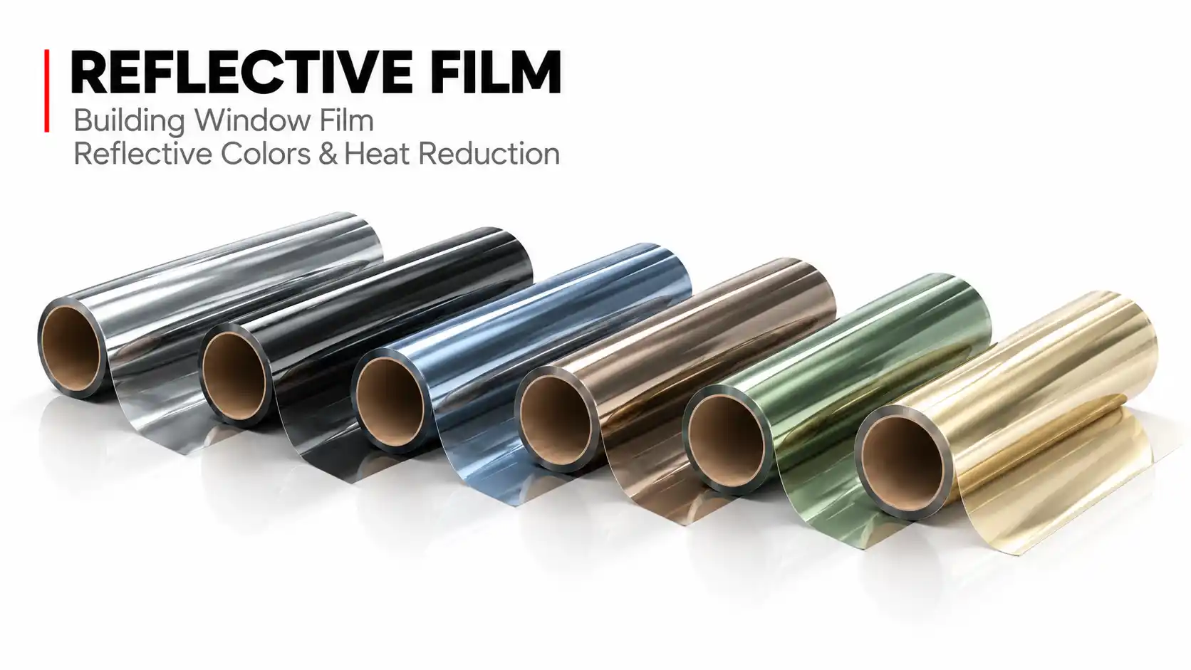 Reflective building window film in different colours