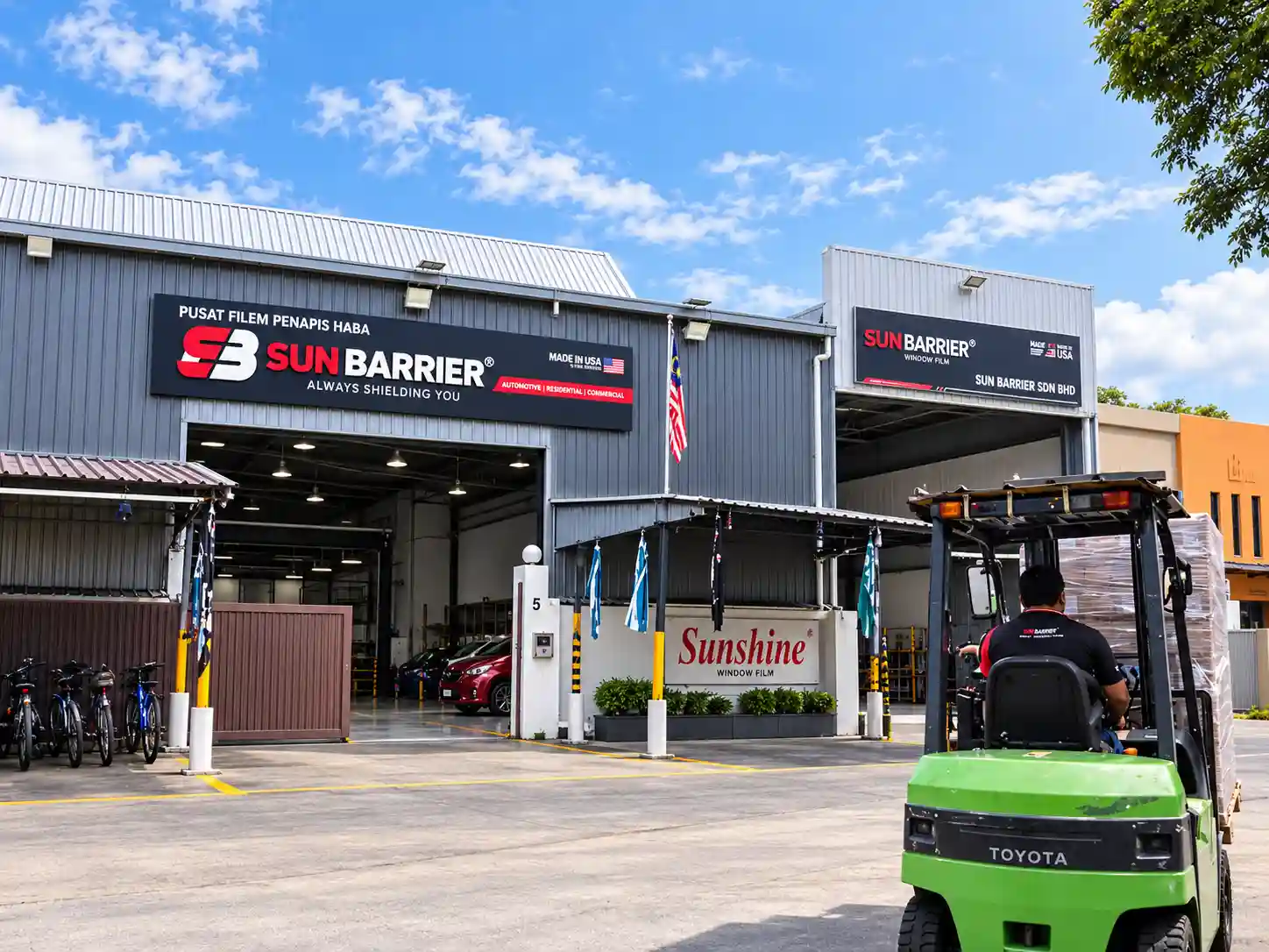 Sun Barrier window film supplier warehouse and facility in Malaysia